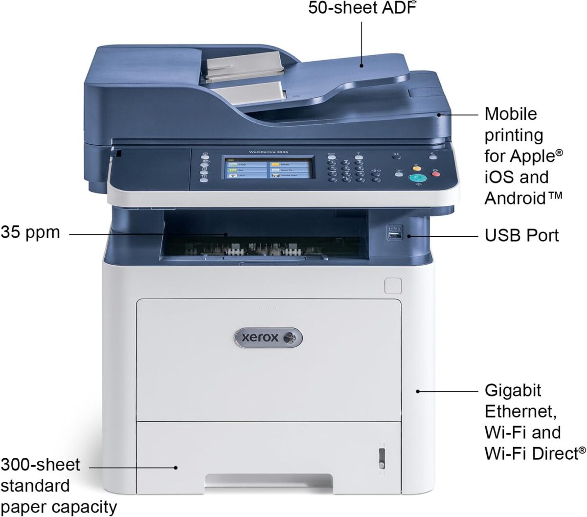 Xerox WorkCentre 3335/DNI All-In-One Monochrome Laser Printer On Rent/Hire In Delhi & Gurgaon/Gurugram